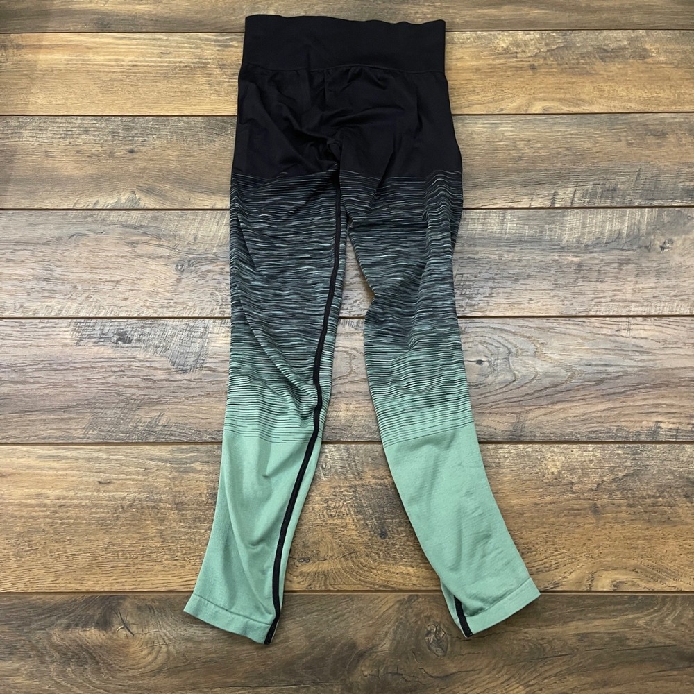 Victoria's Secret PINK Ultimate Ombre Leggings Black Sage Green Small High Waist